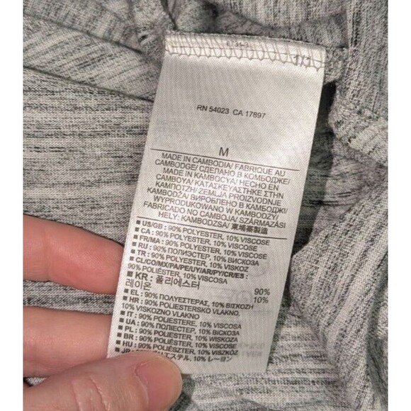 Banana Republic Dress M Women's Gray Marled Adjustable Straps Maxi Slits Cutout - Picture 9 of 11